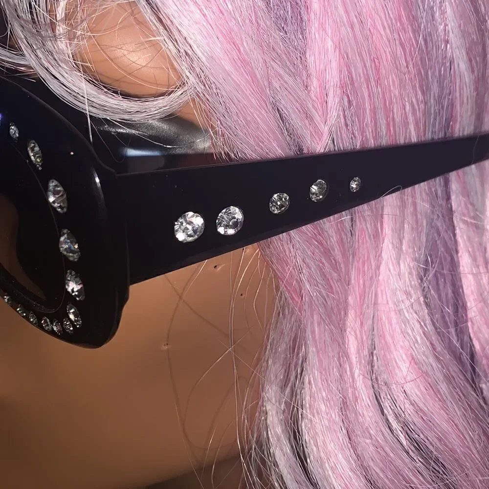 Black Oval Bling Shades‎